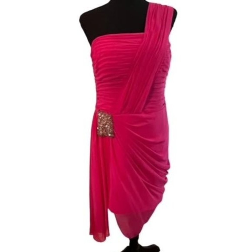 NWT JJ's House One Shoulder Fuchsia Dress